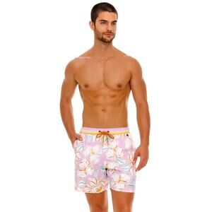 NWT Agua Bendita Joe Men's Swim Trunks in Chroma Sz 38 XL Floral UPF 50